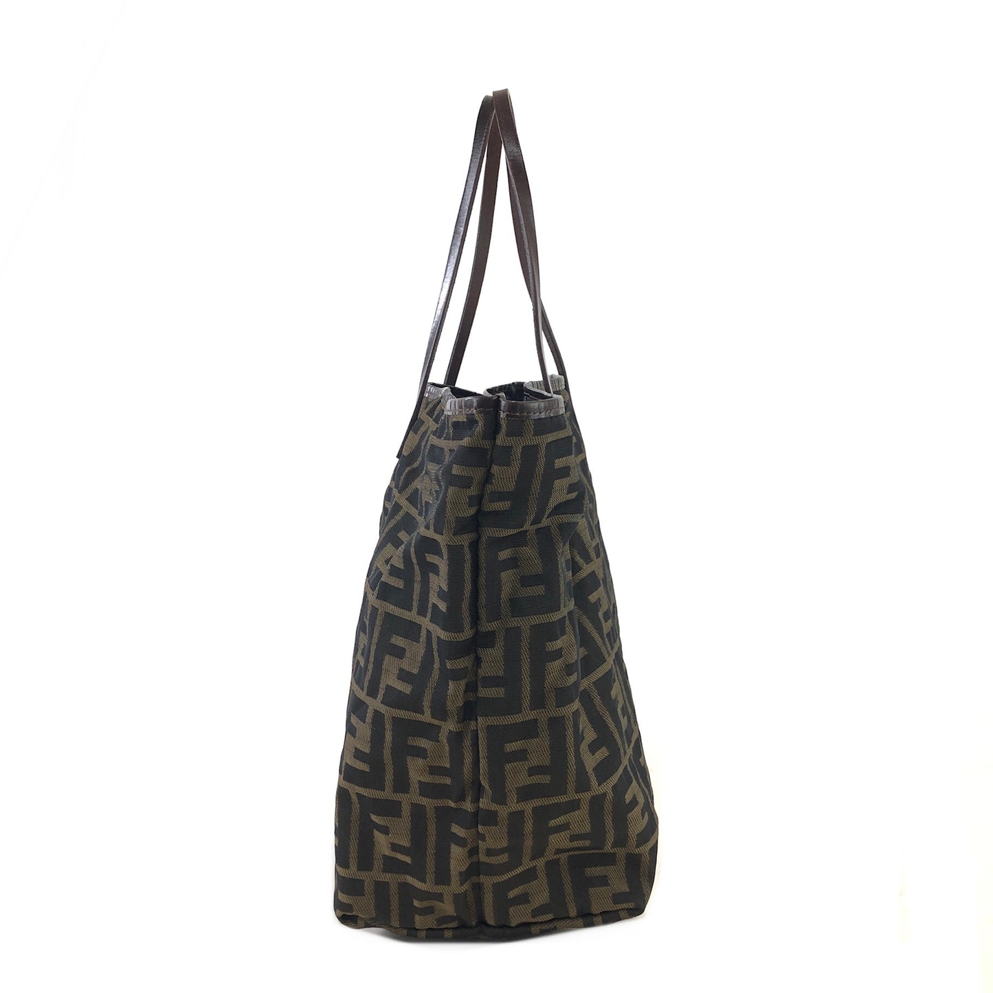 FENDI Zucca Jacquard Handbag Totebag Brown Vintage fie3jf