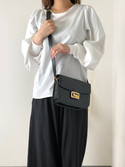 CELINE 馬車皮革斜背包 黑色 復古 whhjwf 