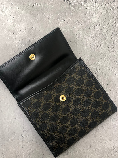 CELINE Macadam 折疊皮夾 黑色 復古 5vvvzz 