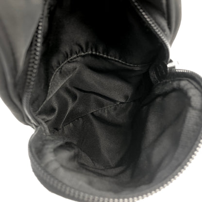 PRADA Triangle Logo Side Pocket Nylon Handbag Black Vintage z7gkye