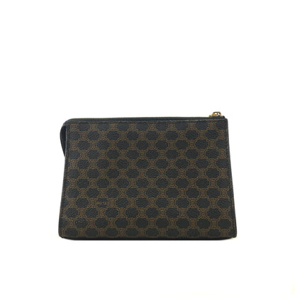 CELINE Macadam Logo Motif  Pouch Black Vintage yj2zvv