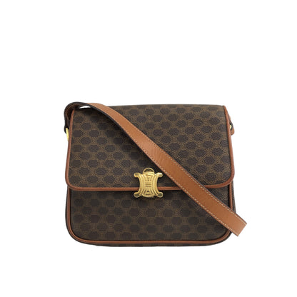 CELINE Macadam Triomphe Shoulder bag Brown Vintage 8c7giv