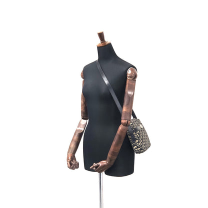 Christian Dior Trotter CD Logo 提花皮革單肩包 海軍藍 復古 gef6pa 