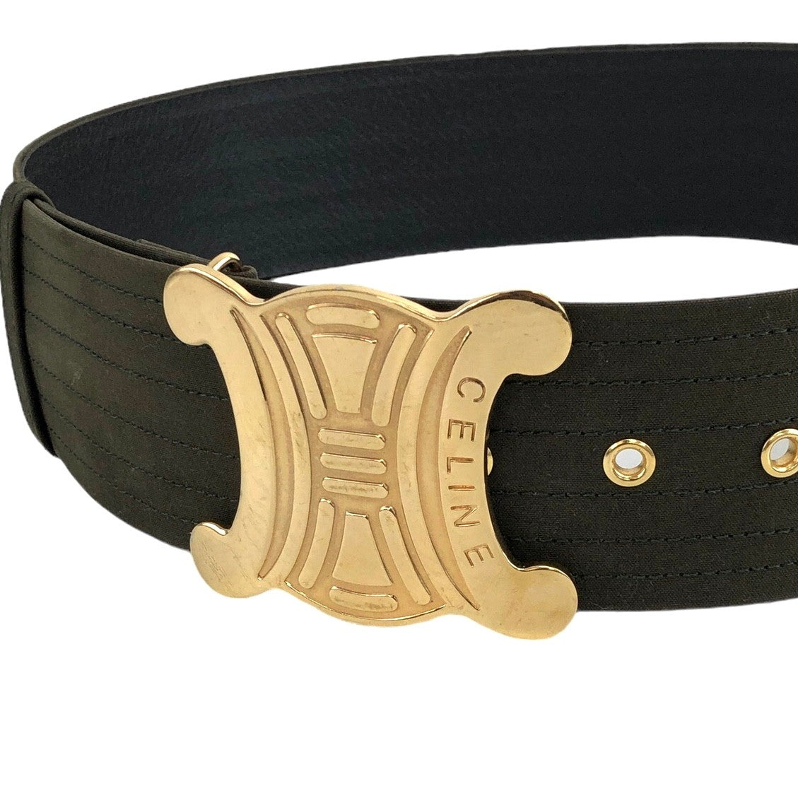 CELINE Triomphe Belt Olive Vintage 8k4uzp