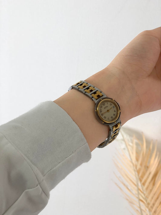 HERMES Quartz Watch Gold,Silver Vintage spnxcy
