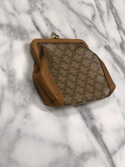 CELINE Macadam 皮革零錢包米色復古 bwp7wh 