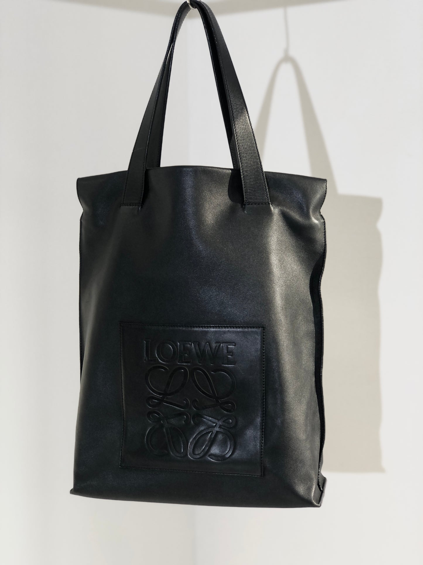 LOEWE Anagram Leather Totebag Black Vintage k826yt