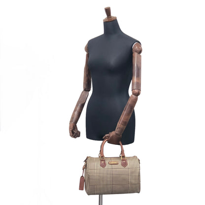 RALPH LAUREN Leather Small Boston bag Handbag Brown Vintage epcyi6