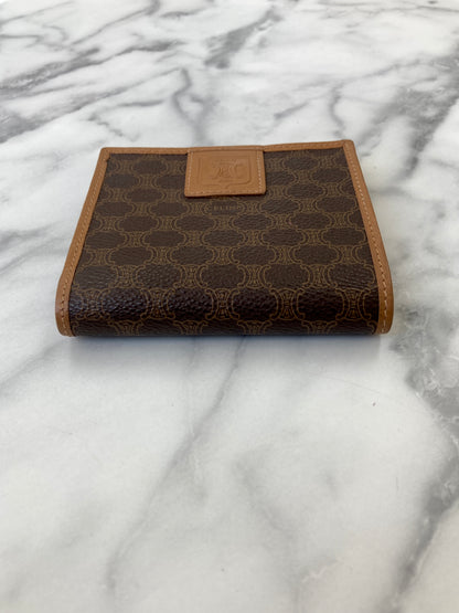 CELINE Macadam Blason 金屬扣折疊錢包 棕色 復古 8kr7tj 