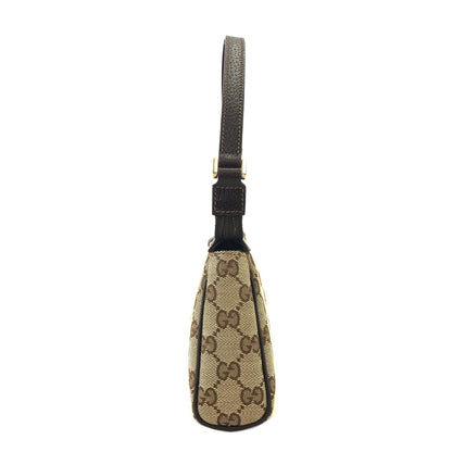 GUCCI Abbey D-Ring Canvas Handbag Brown Vintage hxy2td