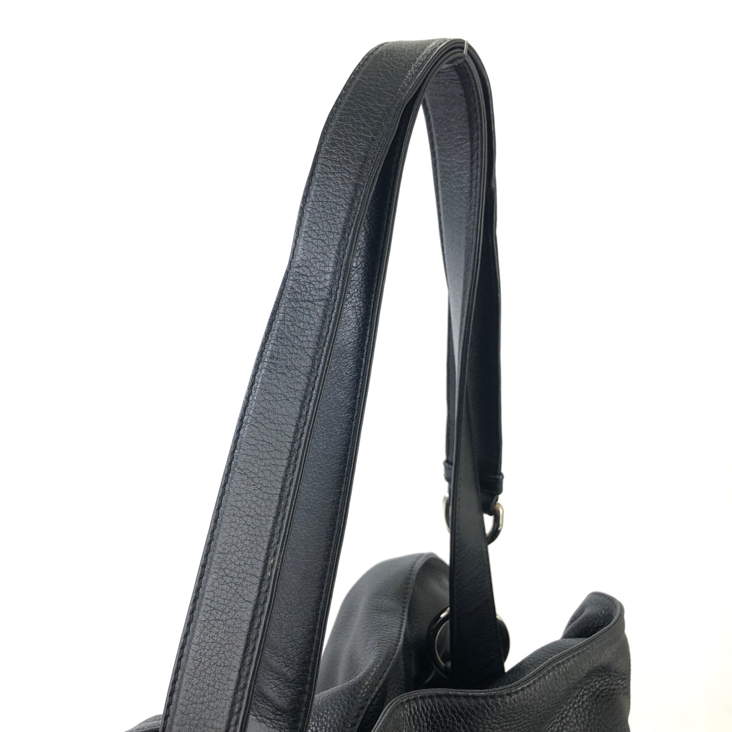 LOEWE Flamenco Tassel Anagram Leather Drawstring Crossbody Shoulder bag Black Vintage a858nd