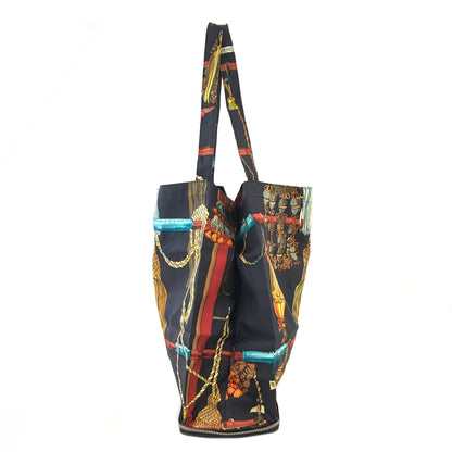HERMES Silk Foldable Eco Silky Pop Totebag Black Vintage 7ztzeb