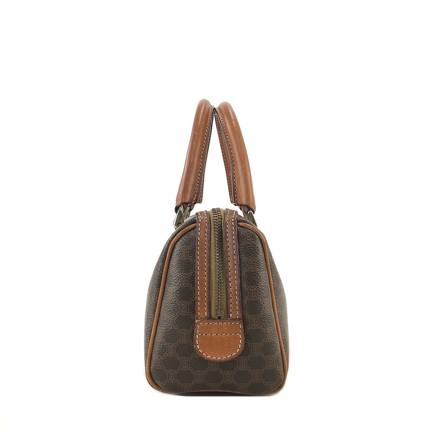 CELINE Macadam Two-way Handbag Shoulder bag Brown Vintage 73idph