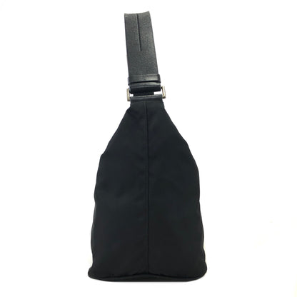 PRADA Triangle Logo Nylon Leather Hobobag Shoulder bag Black Vintage un6hfw