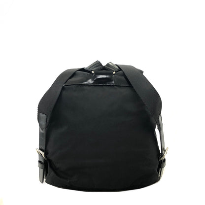 PRADA Triangle Logo Nylon Backpack Black Vintage f4v6fg