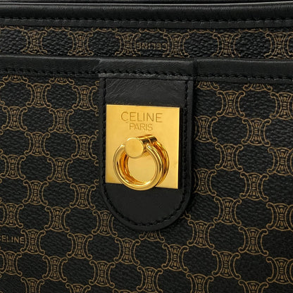 CELINE Macadam Gancini Clutch bag Black Vintage kr8u47