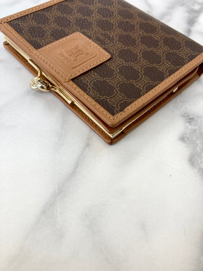 CELINE Macadam Blason 金屬扣折疊錢包 棕色 復古 8kr7tj 