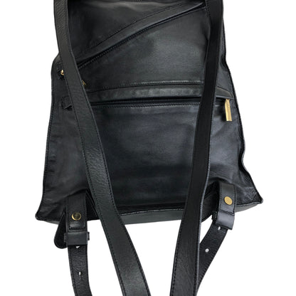 LOEWE Logo Wood Stick PVC Leather Backpack Black Vintage xgp7mj