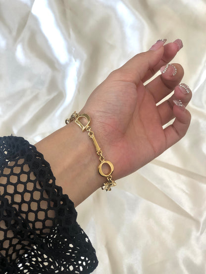 Christian Dior Logo Bracelet Gold Vintage iv6vwf