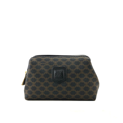 CELINE Macadam Blason PVC Leather Pouch Black Vintage irfd6i