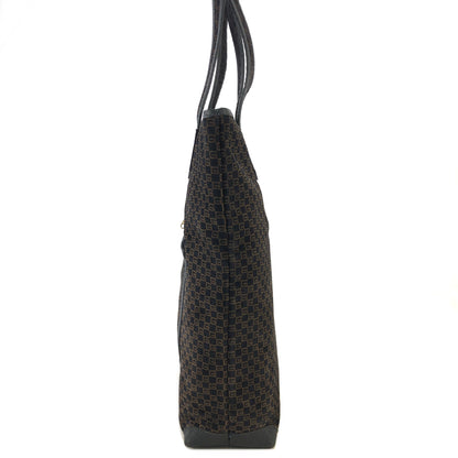 GUCCI Logo Pattern Suede Leather Totebag Black Vintage fpsx8s