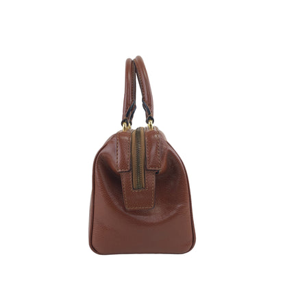 CELINE Leather Two-way Shoulder bag Boston bag Brown Vintage pvgswk