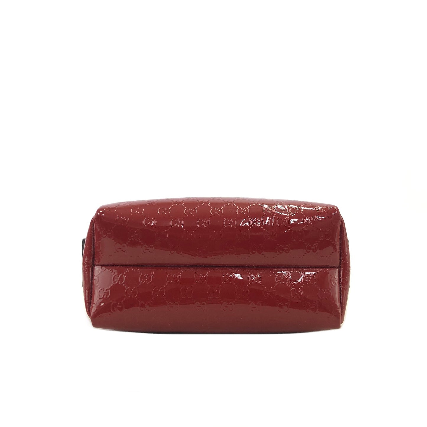 GUCCI GG Pattern Patent Leather Pouch Red Vintage 57pbbg