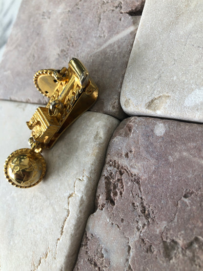 CELINE Starball Arc de Triomphe Charm Money Clip Gold Vintage yufikc