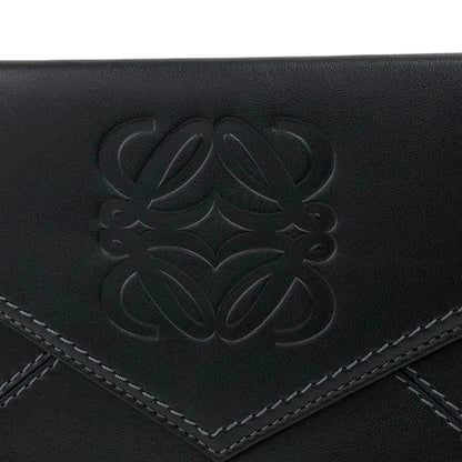 LOEWE Anagram Leather Clutch bag Black Vintage r5k67j