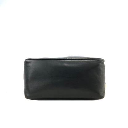 Christian Dior Logo Charm Leather Crossbody Shoulder bag Black Vintage gyuw6k