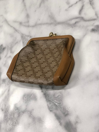 CELINE Macadam 皮革零錢包米色復古 bwp7wh 
