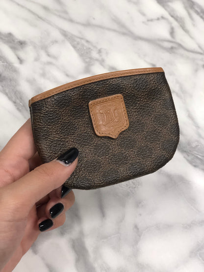 CELINE Macadam PVC 皮革零錢包棕色復古 hxf8is 