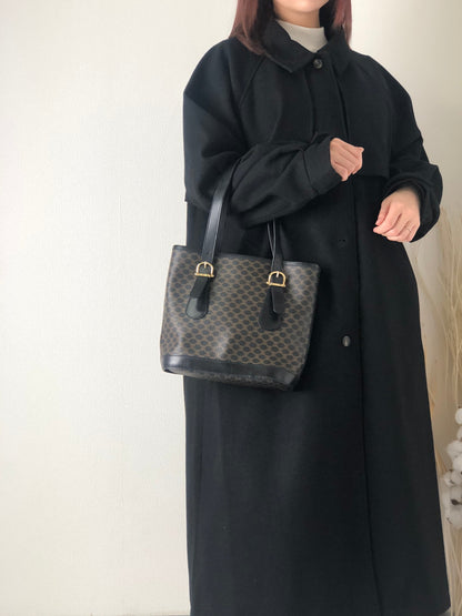 CELINE Macadam Bucket bag Totebag Black Vintage mkvzij