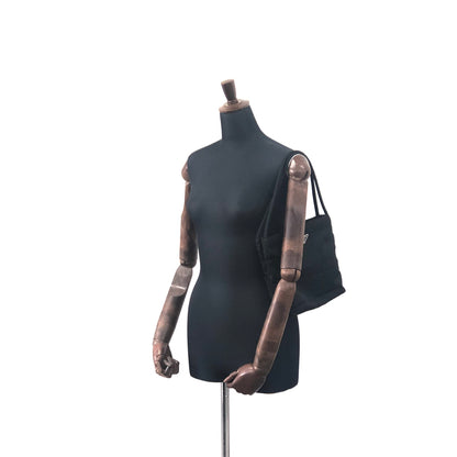 PRADA Triangle Logo Nylon Shoulder bag Black Vintage 4dws2a