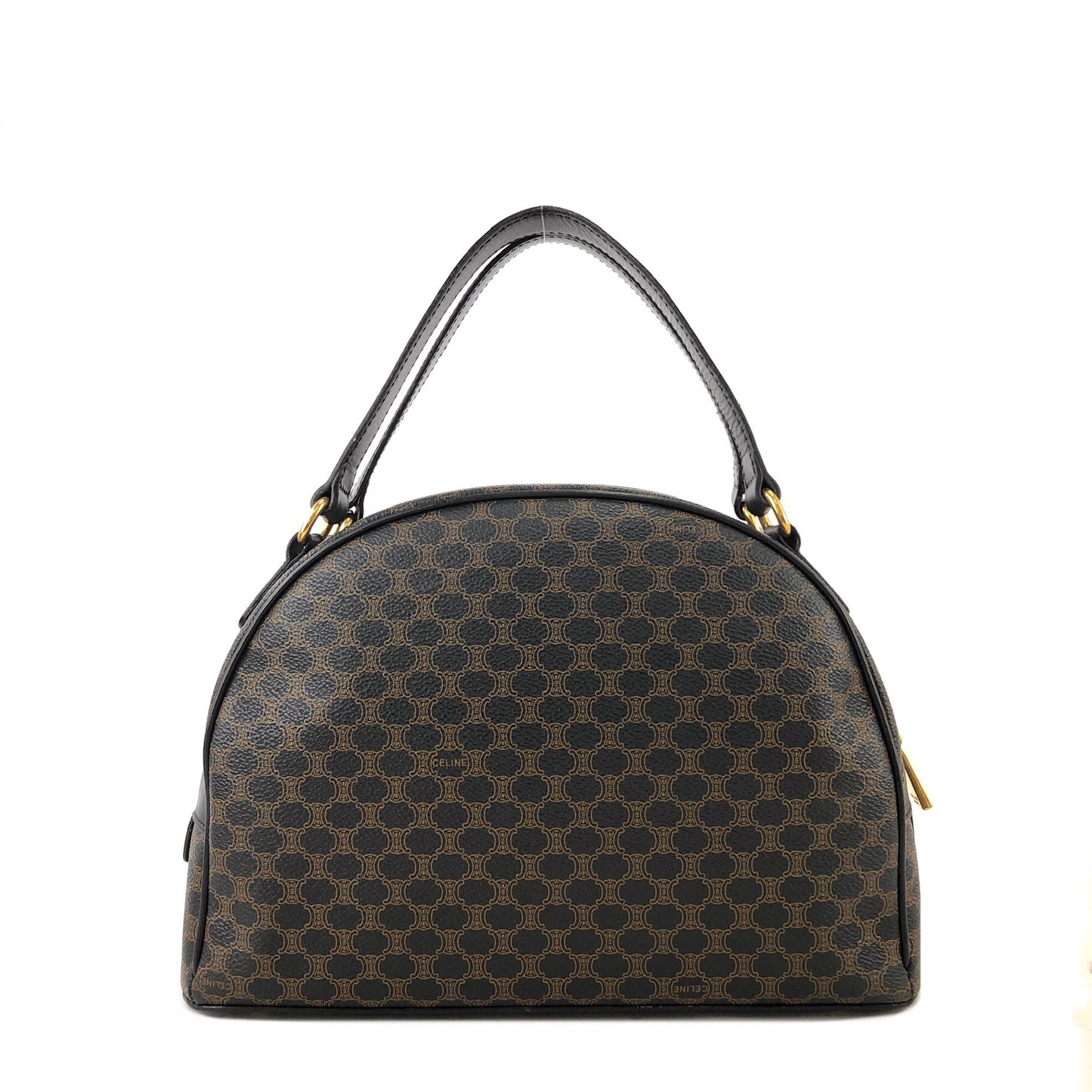 CELINE Macadam Blason Half Round Handbag Black Vintage e86ra4