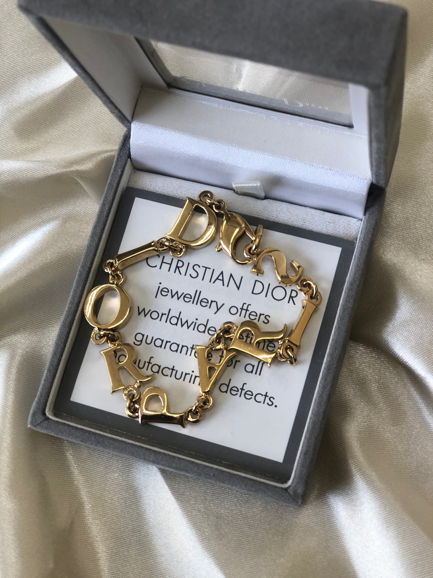 Christian Dior Logo Bracelet Gold Vintage iv6vwf