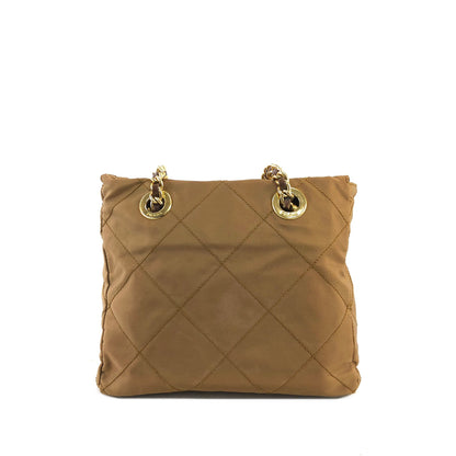 PRADA Triangle Logo Chain Shoulder Quilted Nylon Shoulder bag Brown Vintage kzrh7a