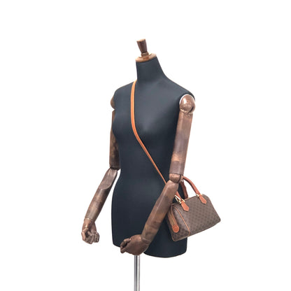 CELINE Macadam Two-way Small Boston bag Handbag Shoulder bag Brown Vintage zwy6zs
