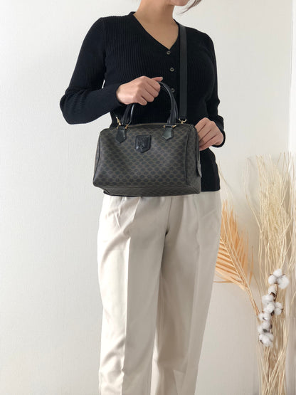 CELINE Macadam Blason 雙向手提包單肩包黑色復古 65ks2z 