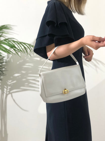 CELINE Triomphe 皮革手提包白色復古 stx6m7