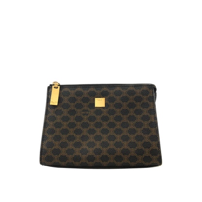 CELINE Macadam Logo Motif  Pouch Black Vintage yj2zvv