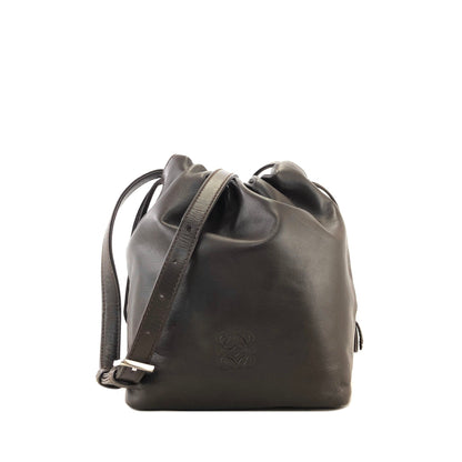 LOEWE Anagram Leather Drawstring Shoulder bag Brown Vintage zam3zr