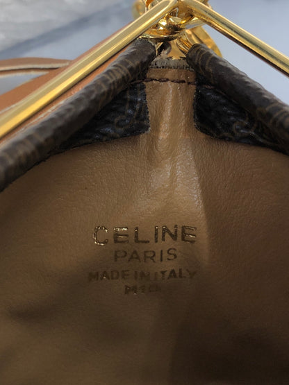 CELINE Macadam 馬車標誌流蘇零錢包棕色復古 vujz5h 