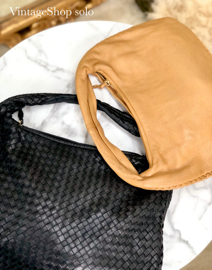 Bottega Veneta Leather Shoulder bag Handbag Camel Vintage Old fuvc6j