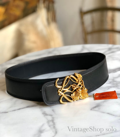 LOEWE Anagram Tassel Motif Belt Vintage Old y8yizd