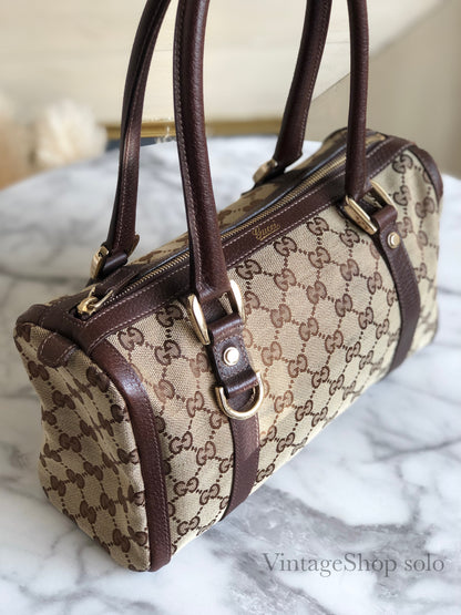 GUCCI GG canvas Mini Bostonbag Handbag Brown Vintage Old GUCCI ky3f8p