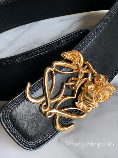 LOEWE Anagram Tassel Motif Belt Vintage Old y8yizd