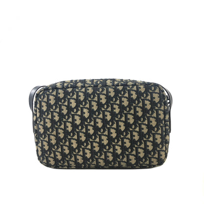 Christian Dior Trotter CD Logo 提花皮革單肩包 海軍藍 復古 gef6pa 