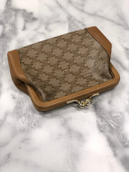 CELINE Macadam 皮革零錢包米色復古 bwp7wh 