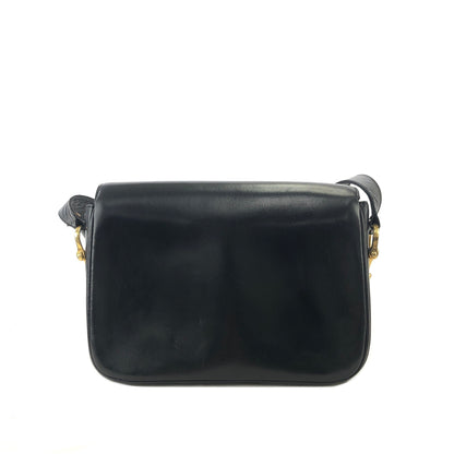 CELINE 馬銜扣皮革斜背包 黑色復古 p25eua 
